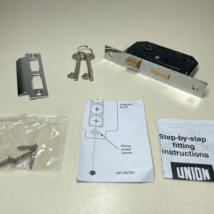 Union Locks 2295 2-Lever Mortice Sash-Lock 63mm - Chrome Finish