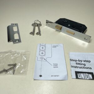 Union Locks 2295 2-Lever Mortice Sash-Lock 63mm - Chrome Finish