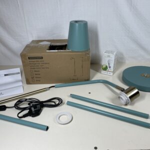 LALISU Industrial Floor Lamp Adjustable Metal Heads Task Lighting – Green