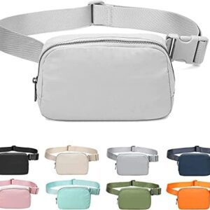 Unisex Mini Belt Bag with Adjustable Strap Crossbody Waist Bag for Workout Shopping Travelling Hiking (Grey)