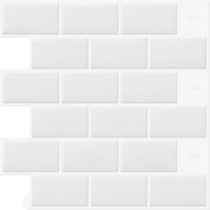 Rectangle Peel Stick on Splashback Subway Self Adhesive Wall Tiles 12" x 12" 10 Pack