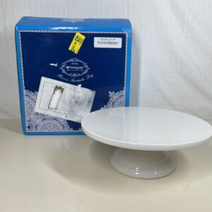 fanquare 10-inch Porcelain Cake Stand Vintage Round Plate – White 25cm