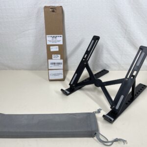 Portable Laptop Stand Adjustable Height Lightweight Foldable Riser – Black