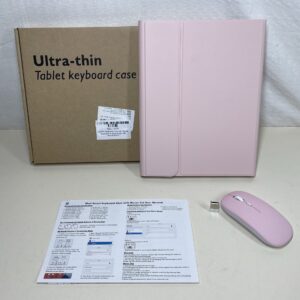 SOPPY Keyboard Case with Mouse Keyboard for iPad Air 6th (M2) 11" 2024, iPad Air 5th 2022, iPad Air 4th 2020, iPad Pro 11 inch (2018-2022), Detachable Keyboard Case, Built-in Pencil Slot - Pink