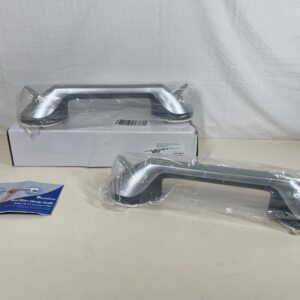 Newthinking Long Suction Grab Rails for Bathroom, 16inch Suction Shower Handle with Indicator, Portable Suction Safety Grab Handle Mobility Aids for Elderly Disabled (2, Silver)