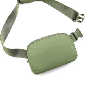 Unisex Mini Belt Bag with Adjustable Strap Crossbody Waist Bag for Workout Shopping Travelling Hiking (Green)