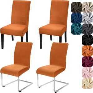Orange Dining Chair Covers 4 Pack Stretch Velvet Chair Covers Dining Chairs