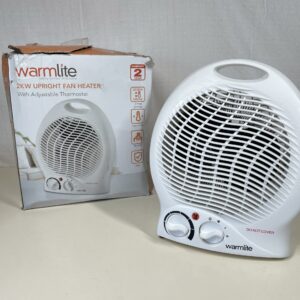 Warmlite WL44002 Thermo Fan Heater with 2 Heat Settings and Overheat Protection, 2000W, White