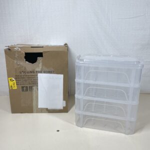 New brothread 4 Layers Stackable Clear Storage Box/Organizer for Holding 80 Spools Home Embroidery & Sewing Thread (Spool Size Requirement: Height≤5.6cm; Width≤4.3cm)