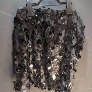 WERFORU Sequin Skirt Women Stretchy Sparkly Glitter Shiny Mini Skirt for Party Black