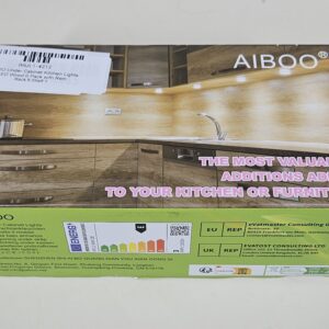 AIBOO Under Cabinet Kitchen Lights LED Wired 6 Pack with Remote,Dimmable Warm White Puck Lights Mains Hardwired and Pulg in Under Cupboard Lighting for Closet,Counter,Cupboard,Shelf