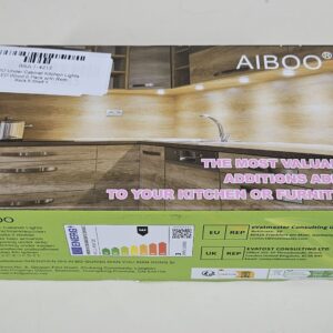 AIBOO Under Cabinet Kitchen Lights LED Wired 6 Pack with Remote,Dimmable Warm White Puck Lights Mains Hardwired and Pulg in Under Cupboard Lighting for Closet,Counter,Cupboard,Shelf