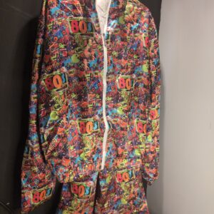 80s 90s Costume Men Women, Retro Fancy Dress Disco Adults Outfit Shell Suit Rave Tracksuit Jacket Glassess Hat Carnival Halloween Party Cosplay (Red-80s, XL)