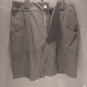 heekpek Women's Corduroy Mini Skirt A Line, Black, S Autumn Winter Short Skirts High Waisted Wrap Skirts for Ladies School, Work and Daily Wear,