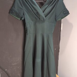 Wellwits Women's Ruched Wrap Work Cocktail Vintage Dress Christmas Green S