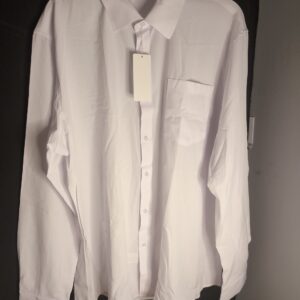PARKLEES Men's Regular Fit Dress Shirt White XL Solid Wrinkle-Free Long Sleeve Casual Business Button Up Shirts with Pocket PZSSCL05-White XL