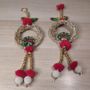 Smizzy Handmade Shubh Labh Wall Hanging Parrot Garlands for Diwali Decoration – Red