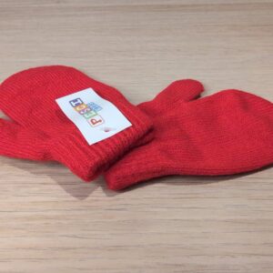 Baby Girls Boys Winter Knit Mittens Fluffy Gloves – Red 0-6 Months
