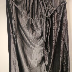 Hooded Cape Unisex Velvet Fancy Dress Costume – Black Adult/Kids