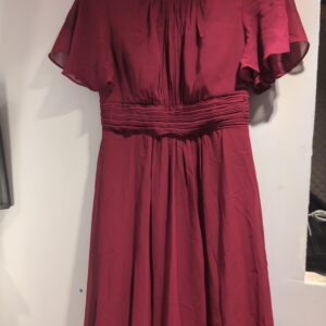 Ever-Pretty Women's Chiffon Pleated A-Line Maxi Bridesmaid Dress – Burgundy 8UK