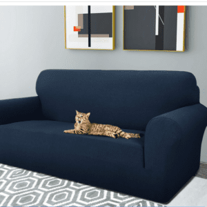MAXIJIN Creative Jacquard Couch Cover - 2 Seater Super Stretch Non Slip Loveseat Sofa Slipcover - Peacock Blue