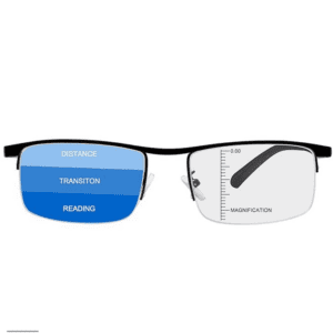 (2.5x) Progressive Multifocus Computer Reading Glasses Blue Light Blocking Multifocal Readers For Men And Women Multi Focus Eyeglasses Eyewear Anti Glare Light Weight TR90 Semi-rimless Frame