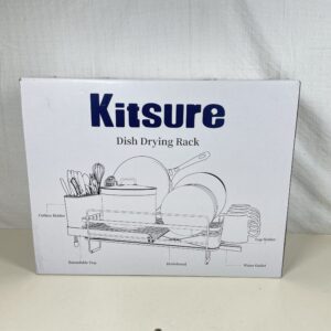 Kitsure Dish Drainer Rack Extendable Multifunctional Anti-Rust – Grey 67.8cm x 32.7cm