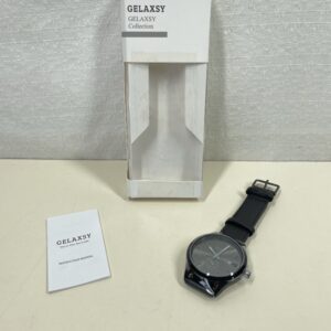 GELAXSY Men's 41mm Quartz Watch with Analogue Display Date Window and Leather Strap Water Resistant Wrist Watches for Men