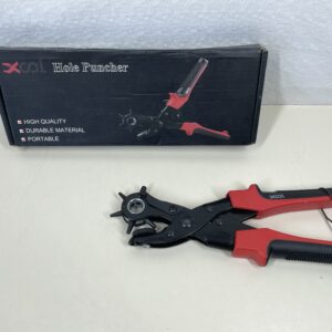 Leather Hole Punch Plier, Heavy Duty Rotatable Belt Hole Puncher with 6 Different Sizes Used for Belt, Watch Belt, Belt, Shoes, Purses, Clothes, Cardboard, Paper, Hard PVC, etc