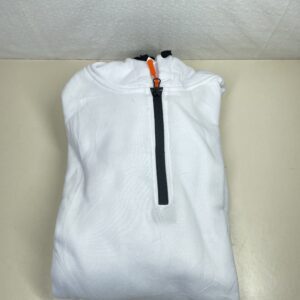 MakingDa Men's Quarter Zip Pullover Hoodie – White, XL