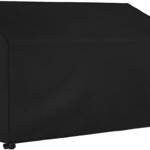 Dokon 4 Seat Garden Bench Covers Waterproof Heavy Duty 600D Oxford Fabric Outdoor Bench Seat Cover with Air Vent Windproof Anti-UV Patio Garden Seat Covers (193x66x63/89cm) - Black