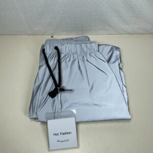 NewL Reflective Trousers Men Running Dance Cycling Tracksuit Pants – Grey M