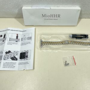 MioHHR Stainless Steel Watch Band Compatible with Apple Watch Series 10 42mm,Rugged Metal Strap  Protective Bumper Cover for iWatch Band Men(Silver/Gold)