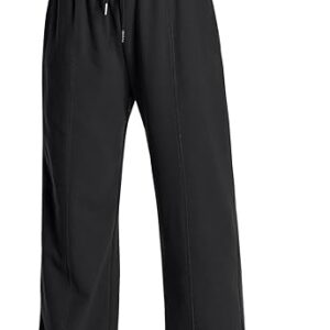 Women's High Waisted Joggers Black Size M 30" Inseam Baggy Sweatpants Pockets