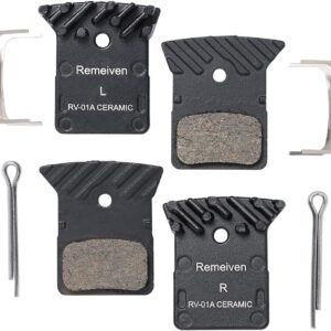 Remeiven Bike Brake Pads with Cooling Fin, Bicycle Brake Pads for SHIMANO 105 / GRX/SLX M7100 / XTR M9100 / DEORE XT M8100 / DURA-ACE/ULTEGRA/TIAGRA/METREA, 2Pair (Ceramic)