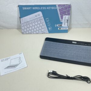 Bluetooth Keyboard Rechargeable Wireless QWERTY Portable for iPad, iPhone, Android – Black
