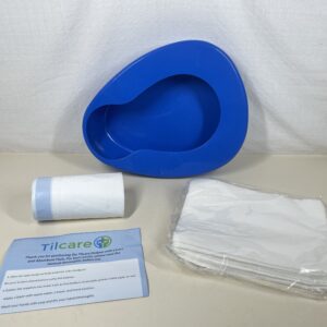 Contoured Bedpan Set with 25 Super Absorbent Pads and Liners - Heavy Duty Bed Pan for Females and Men - For Hospital or Home Use of the Elderly and Bedridden Patients - Pads Absorb up to 35 oz /1000ml