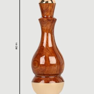 HEALTHANDWEALTH® Detox Bronze Kansa Wand Body and Foot Acupoint Massager | 2 in 1 Massager with Two Sizes of Kansa Cups. Comfortable Grip Massage Tool Teak Wood Handle