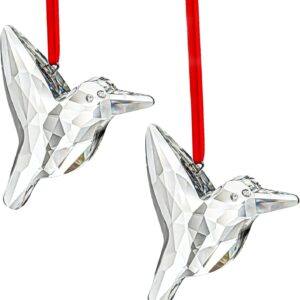 Crystal Hummingbird Suncatcher Rainbow Prism Window Decoration 3" | Set of 2