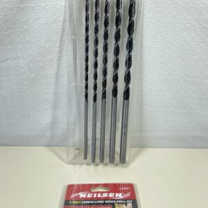 Neilsen CT3651 7PC Extra Long Drill Bits, 6MM 7MM 8MM 10MM 12MM X 300MM Wood Working Bits, 1 V, Silver