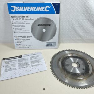 Silverline 244964 TCT Veneer Blade 80T 250mm Diam. x 30mm Bore