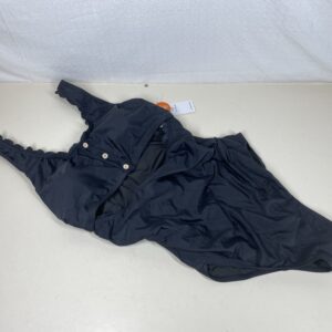 Charmo Maternity One Piece Swimsuit Scalloped Trim Bathing Suit Cut Out Pregnancy Swimwear Black L