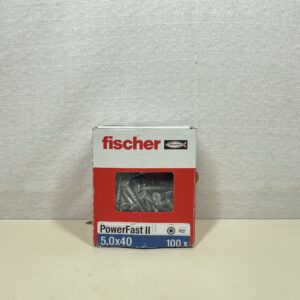 fischer 670643 FPF Power-Fast II 5.0 x 40mm Screws Chipboard Wood , Countersunk Head with Phillips, Partial Thread, Galvanised Blue Passivated, Box of 100