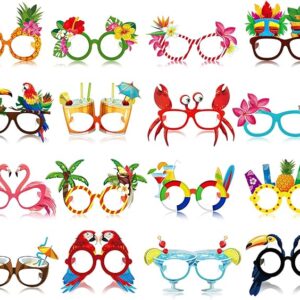 32 Tropical Hawaiian Party Glasses Beach Luau Fancy Dress Photo Booth Props