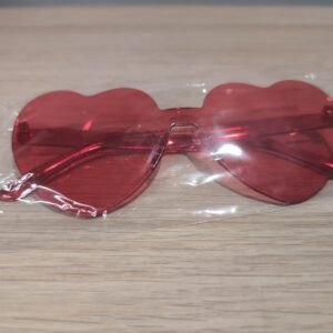 Heart Shaped Sunglasses 28 Pack Rimless Party Glasses – Rose Red