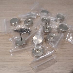 Footswitch Toppers for Guitar Pedal Buttons – 12 Pcs Metal Covers, 3/8 Inch, Silver Grey