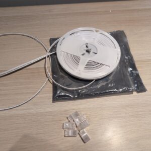 Aroidful 10Pcs 8mm 4 Pin LED Strip Light Connectors and 32.8ft 4 Pin RGB Extension Cable Strip to Wire Quick Connection for Waterproof or Non-Waterproof 8mm Wide SMD RGB 5050 LED Strip Lights