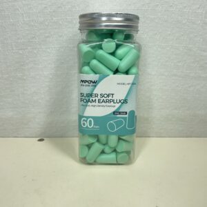 Mpow Upgraded Super Soft Foam Earplugs, 38dB Highest SNR, 60 Pairs, One Size Fits virtually Every Wearer Comfortable Ear Plugs for Sleeping, Snoring, Studying, Travel, Concerts, Loud Noise