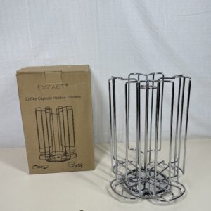 EXZACT Coffee Capsule Holder, Compatible with Tassimo Capsules (52pcs) - Coffee Capsule Stands Rotating Coffee Pod Rack (Tassimo 52pcs)