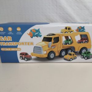 Car Transporter Truck Toy with 4 Pull Back Cars Vehicle Playset Age 3-5